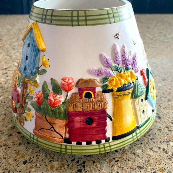 Yankee Candle Jar Shade Topper, birdhouse flowers